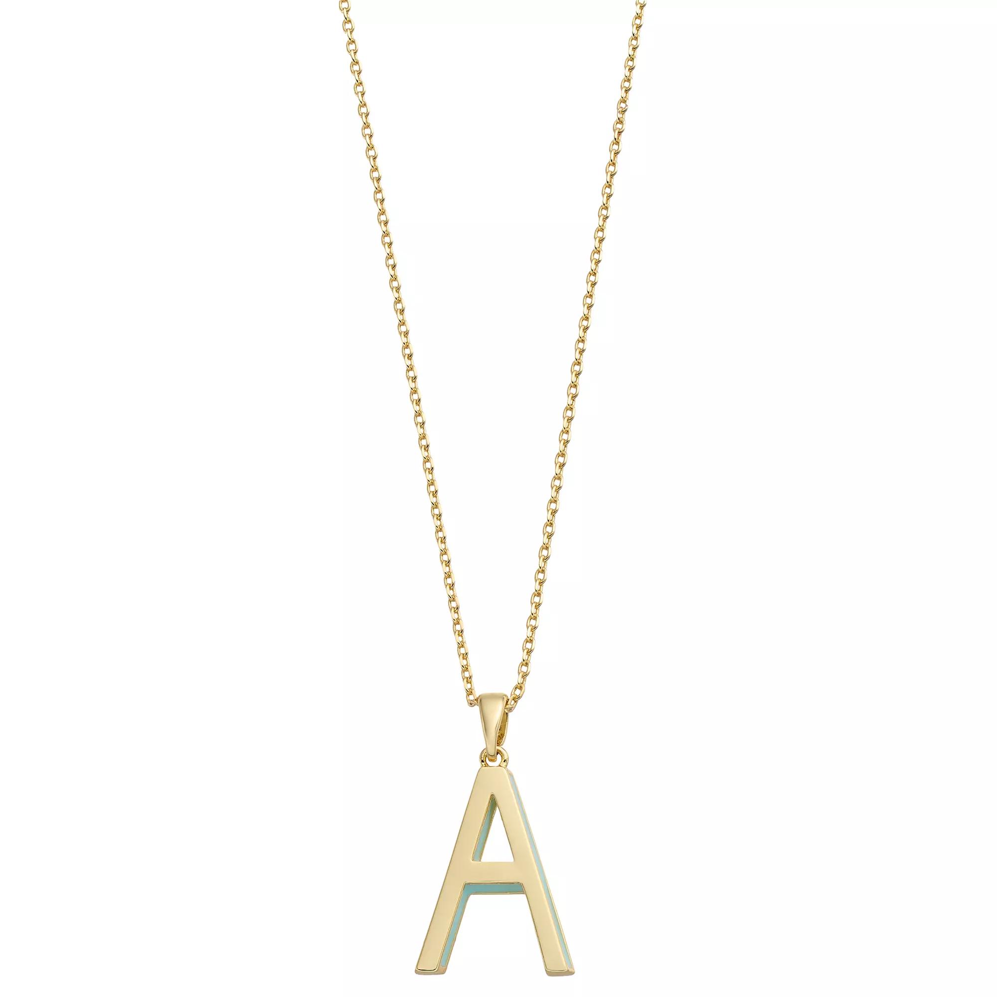 City Luxe Gold Tone Initial Charm Pendant Necklace, Womens Gold Tone A Product Image