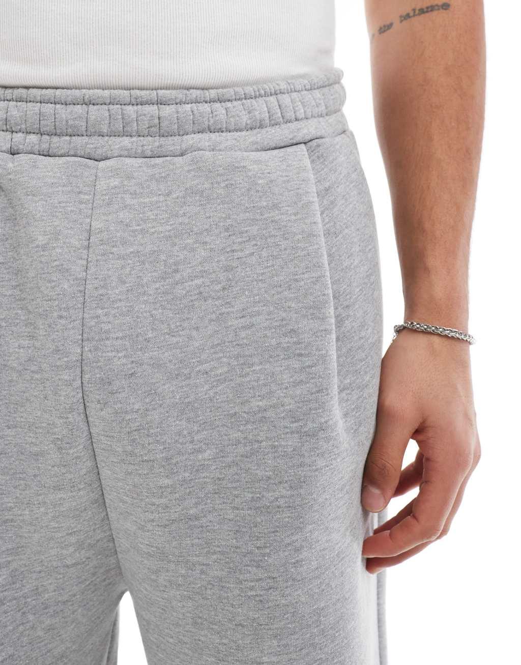 ASOS DESIGN oversized balloon sweatpants with pleat in gray heather Product Image