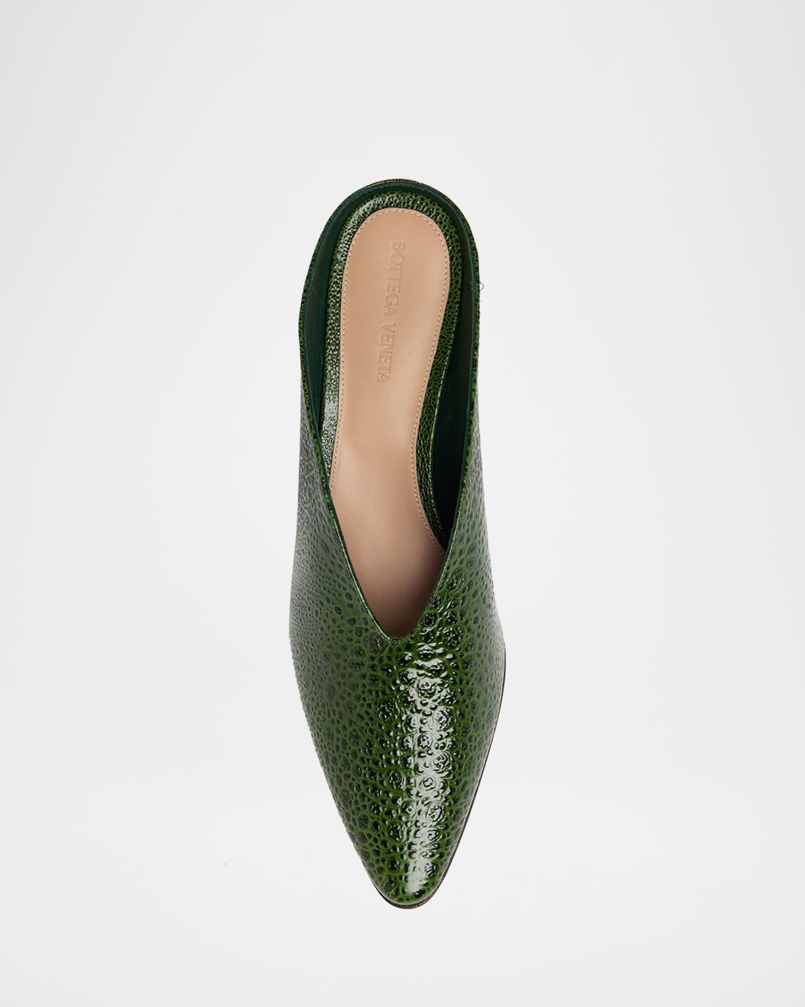 Frog-Print Leather Kitten-Heel Mules Product Image