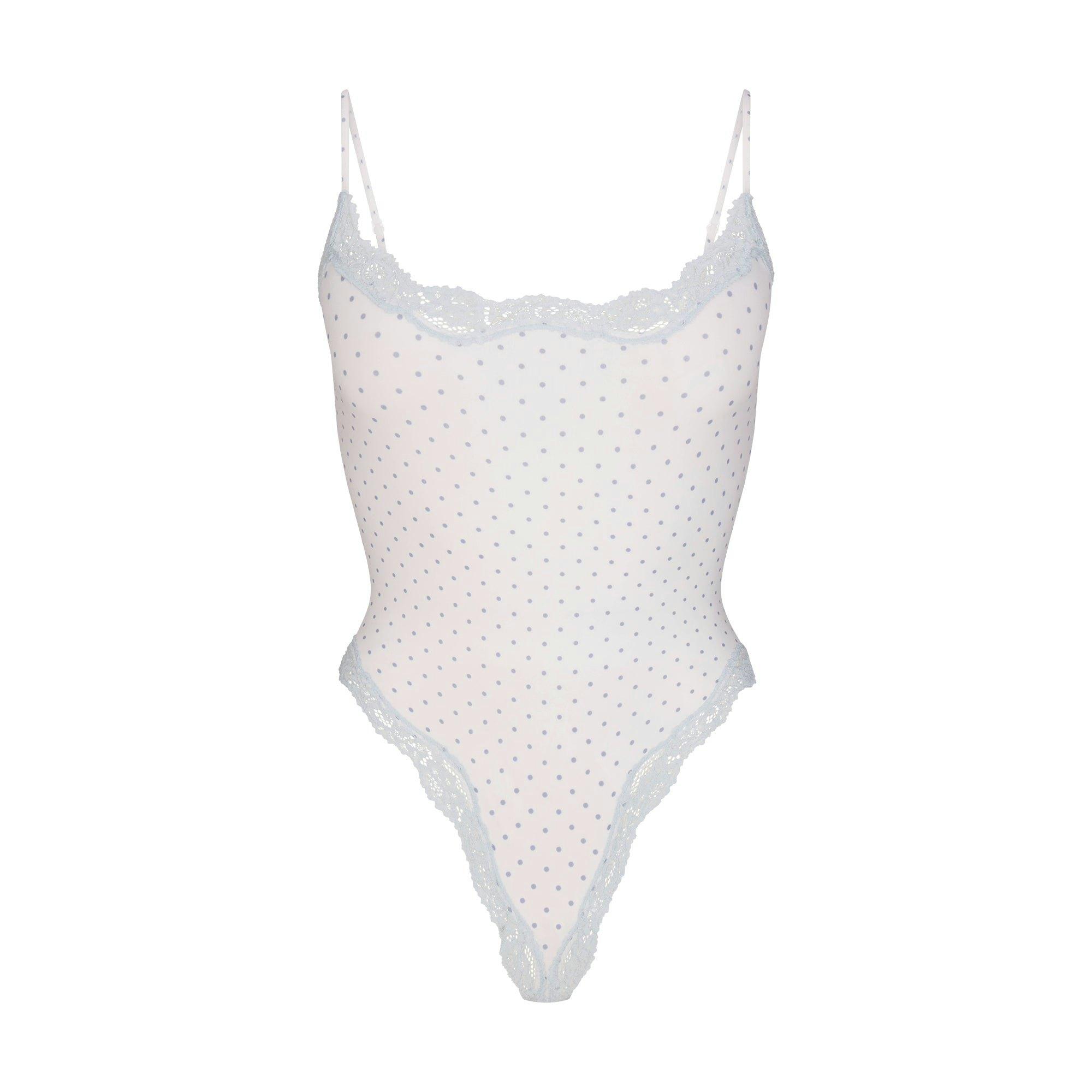 FITS EVERYBODY LACE TANGA | SLATE PIN DOT PRINT Product Image