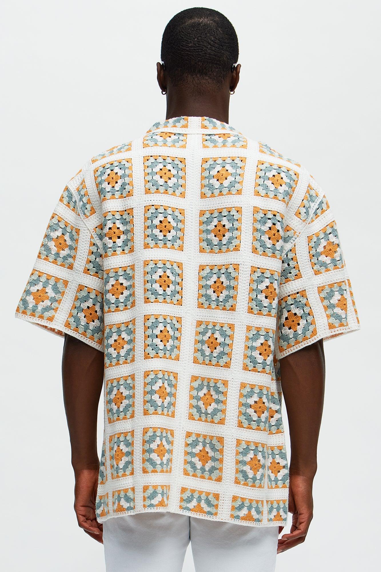 Nolan Textured Shirt - White/combo Male Product Image