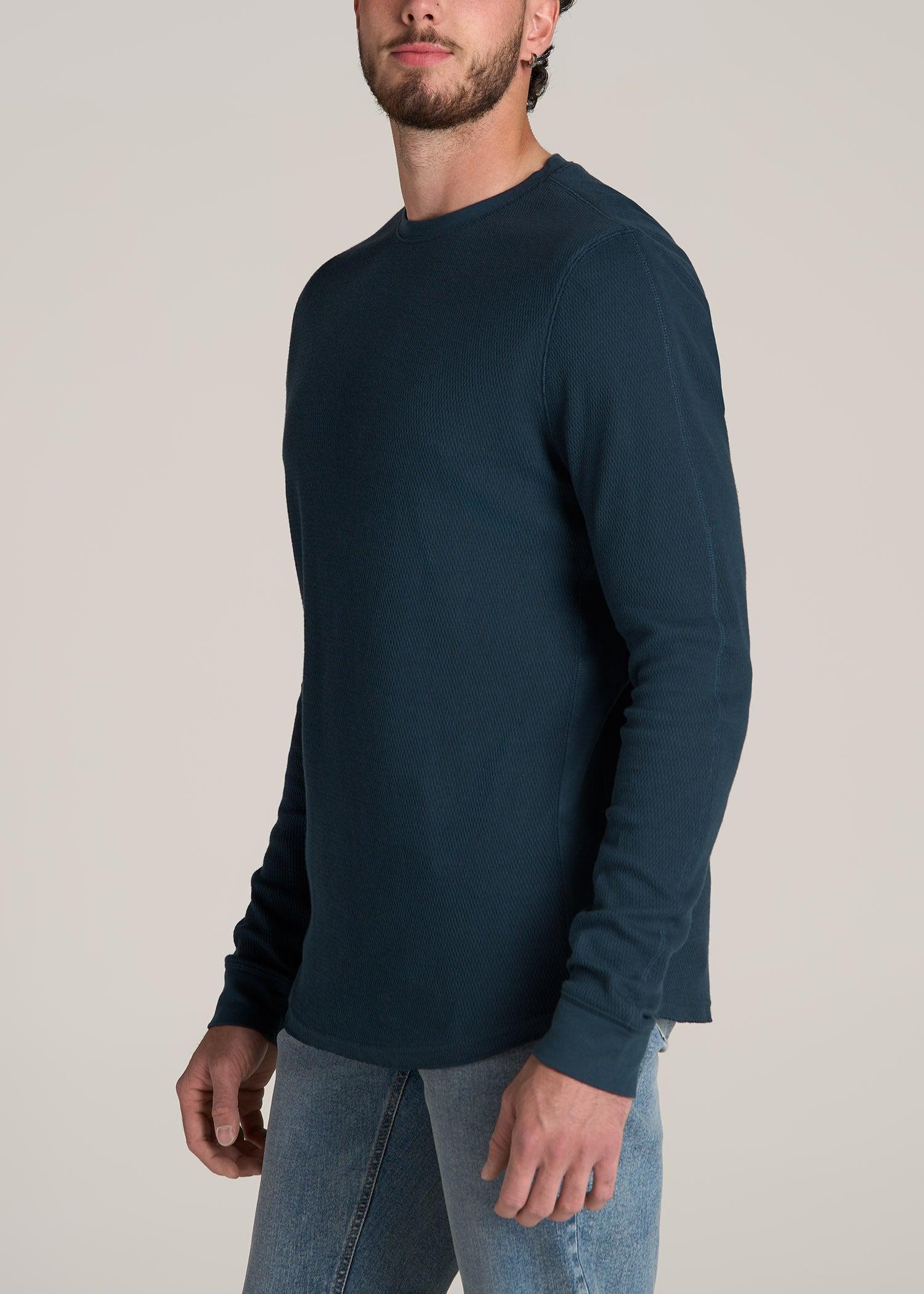 Double Honeycomb Thermal Crewneck for Tall Men in True Navy Male Product Image