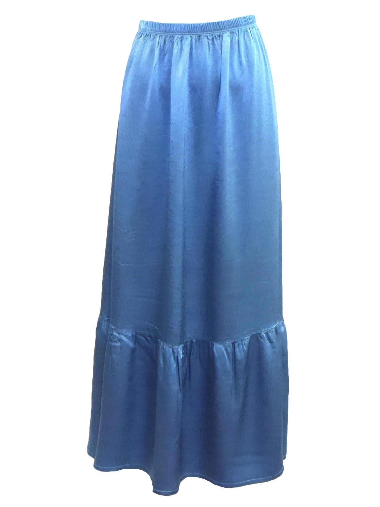 Hard Tail Satin Ruffle Maxi Skirt (Style: SAT-27) Product Image
