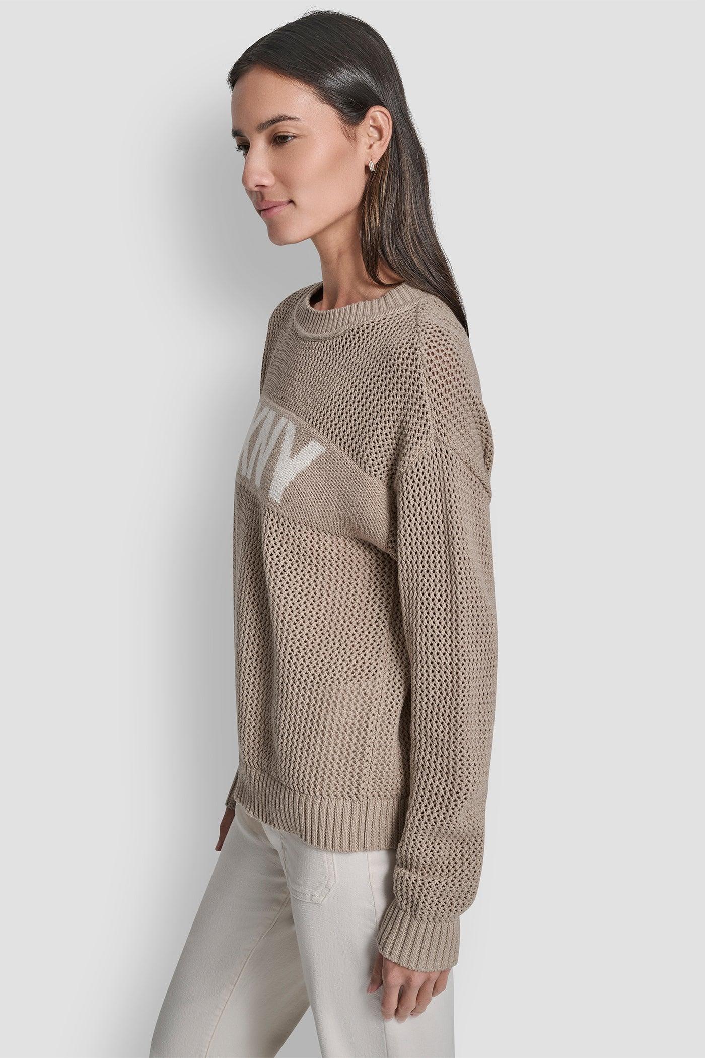 CREW NECK POINTELLE LOGO SWEATER Product Image