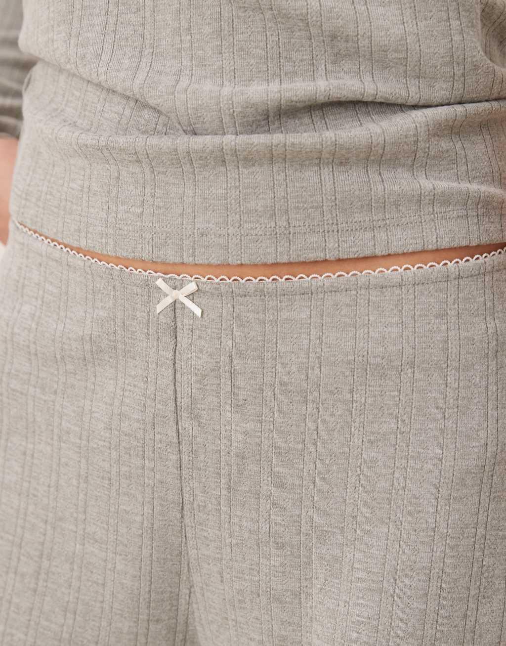 Abercrombie & Fitch sleepwear pointelle pants in light gray - part of a set Product Image