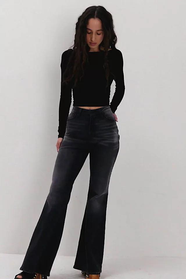 CRVY Vintage High-Rise Flare Jeans Product Image