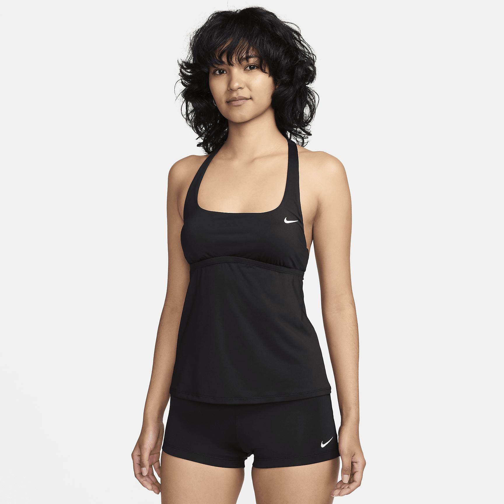 Nike Womens Swim Essential Square-Neck Tankini Top | NESSE304-001 Product Image