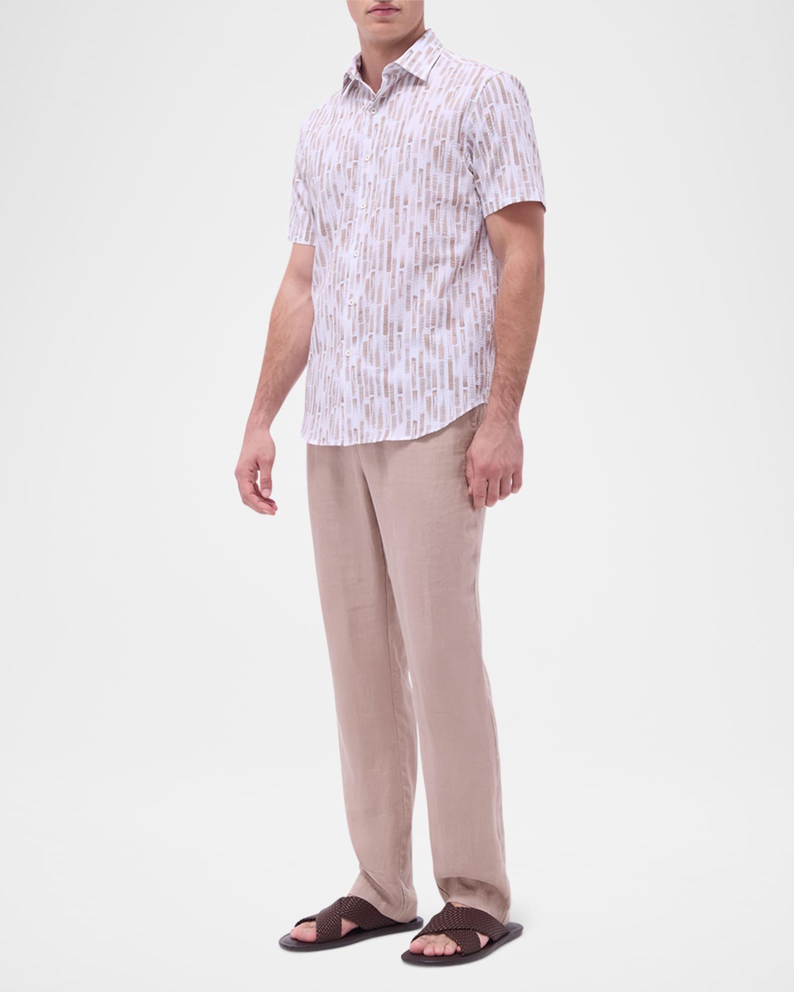 Men's Orson Seersucker Geometric Short-Sleeve Shirt Product Image