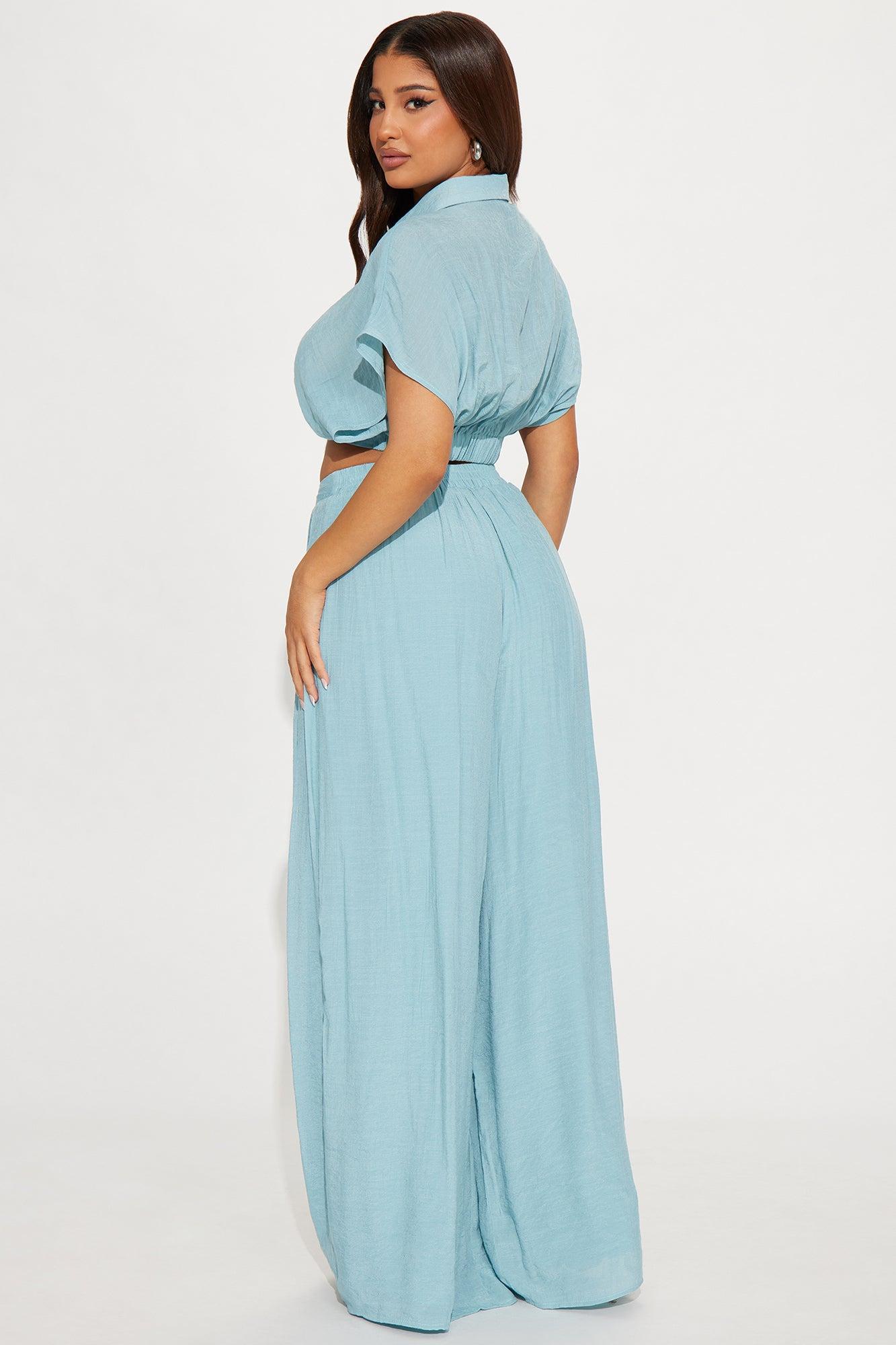 Mea Gauze Pant Set - Blue Product Image