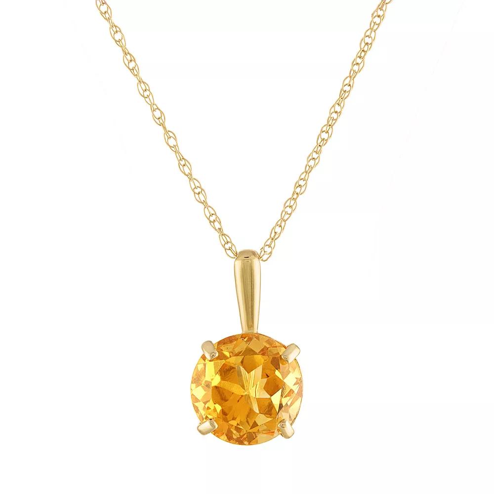 Designs by Gioelli 10k Gold Gemstone Solitaire Pendant Necklace, Women's, Size: 18", Red Product Image