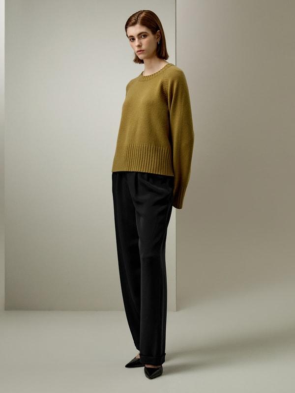 LILYSILK Cashmere Sweater Crew Neck - for Women - White Wool Cashmere - Elegant Mid-Rise Style Sweater S Product Image