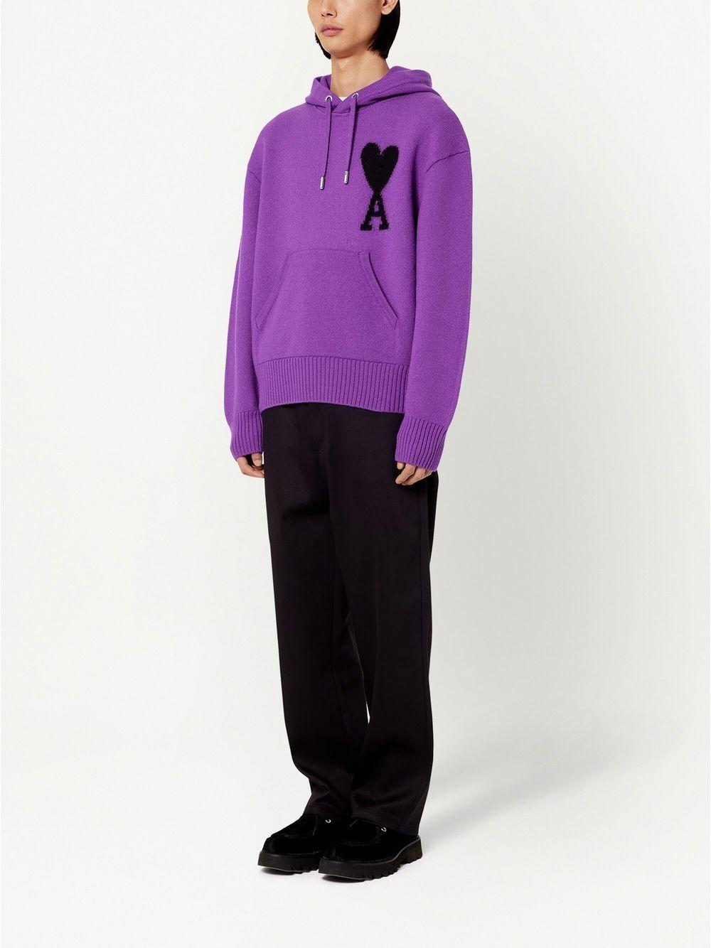 logo-intarsia knit hoodie Product Image