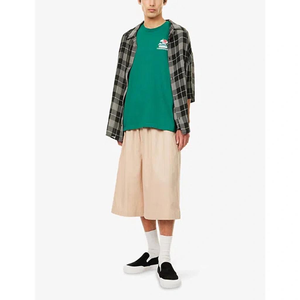 CASABLANCA Mens Montagne Ondulee Brand-print Cotton-jersey T-shirt In Green Product Image