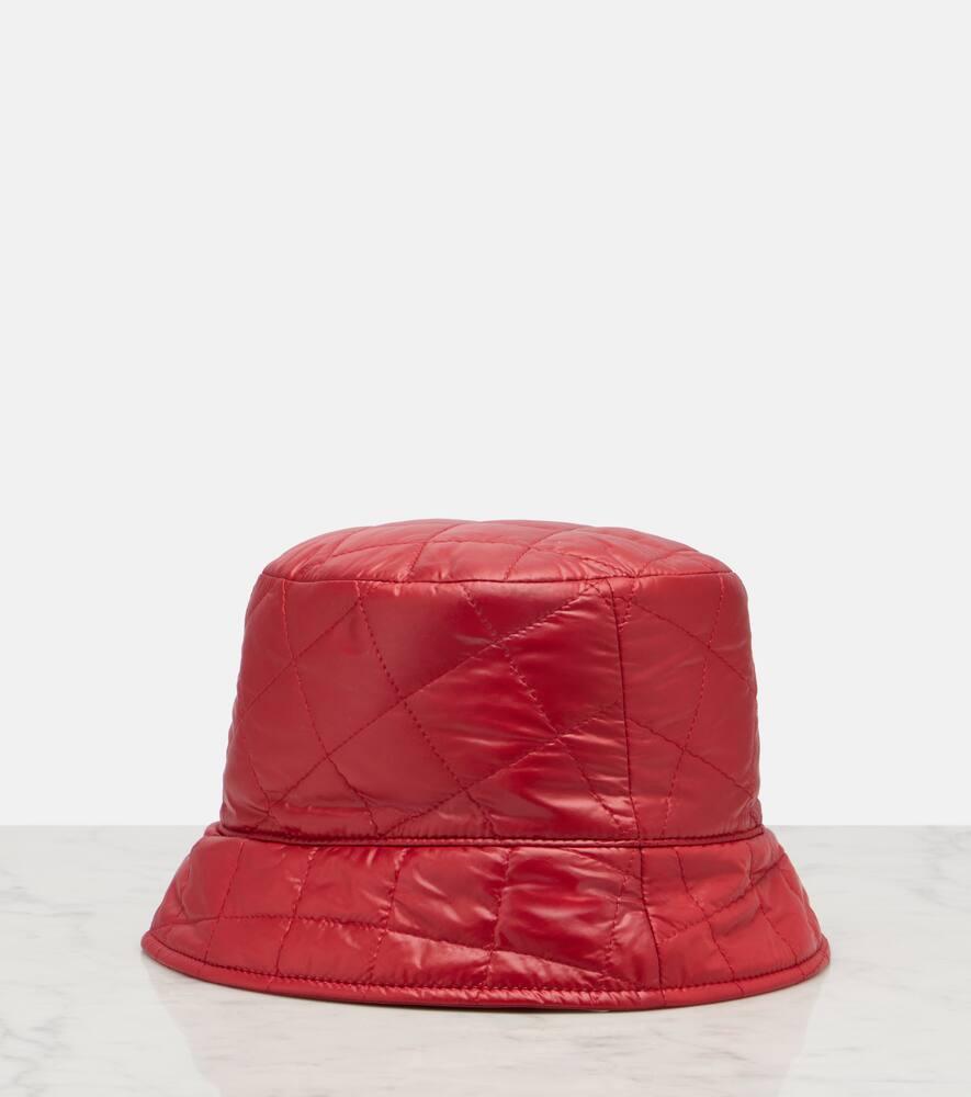MONCLER Diamond Quilted Nylon Bucket Hat In Red Product Image