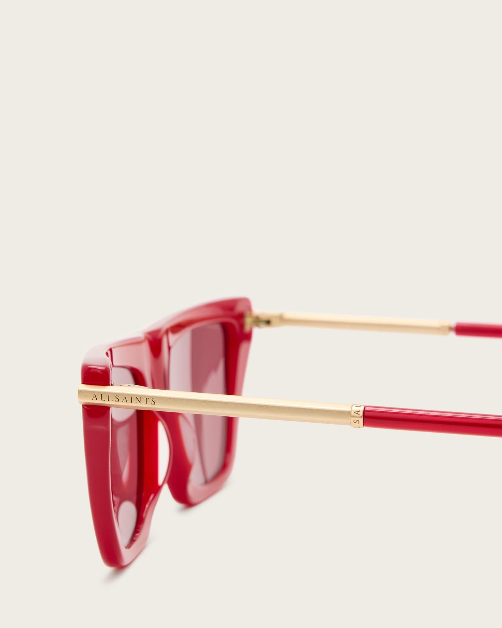 Minka Flat Top Cat Eye Sunglasses LIPSTICK RED | ALLSAINTS US Product Image