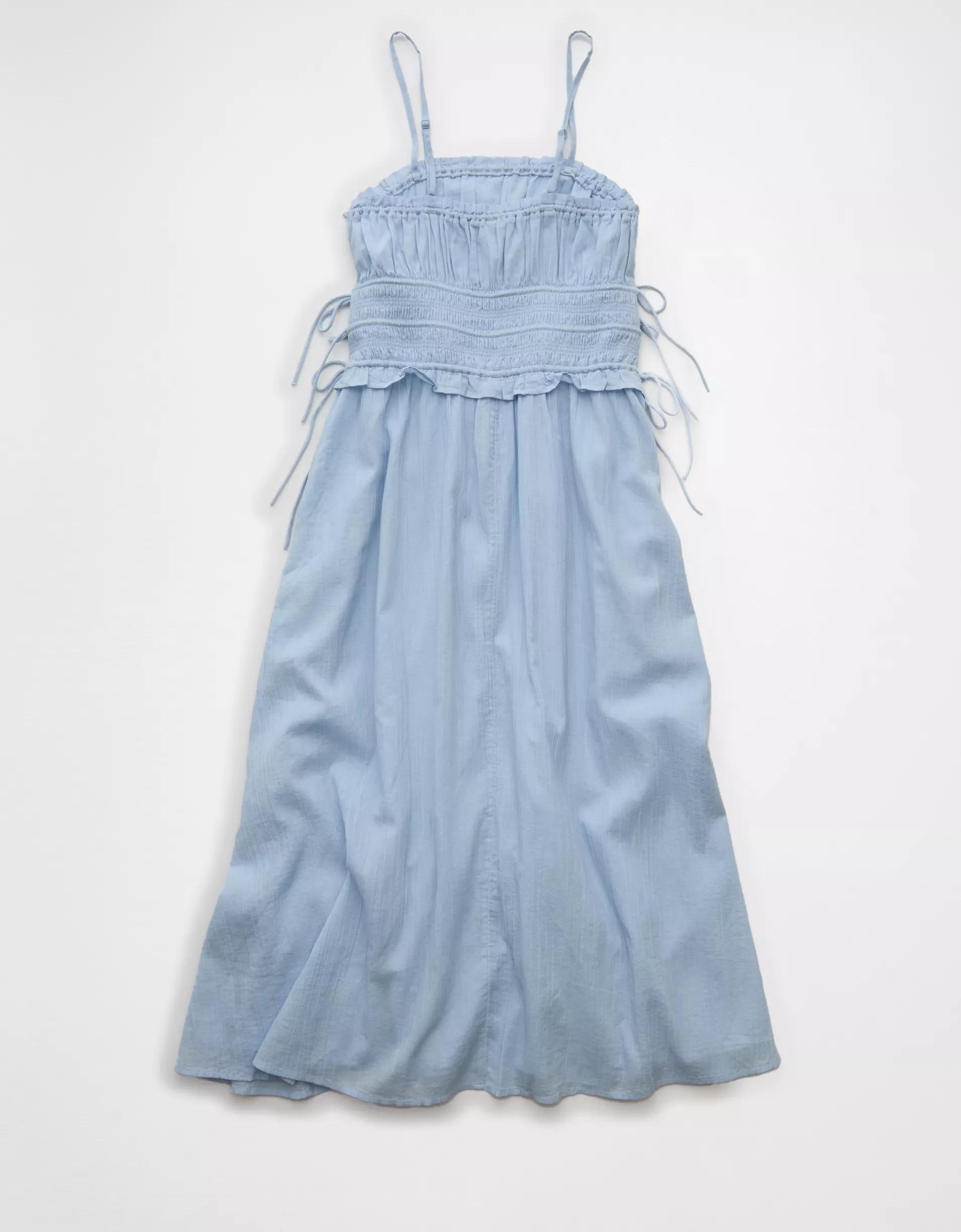 AE Corded Smocking Midi Dress Product Image