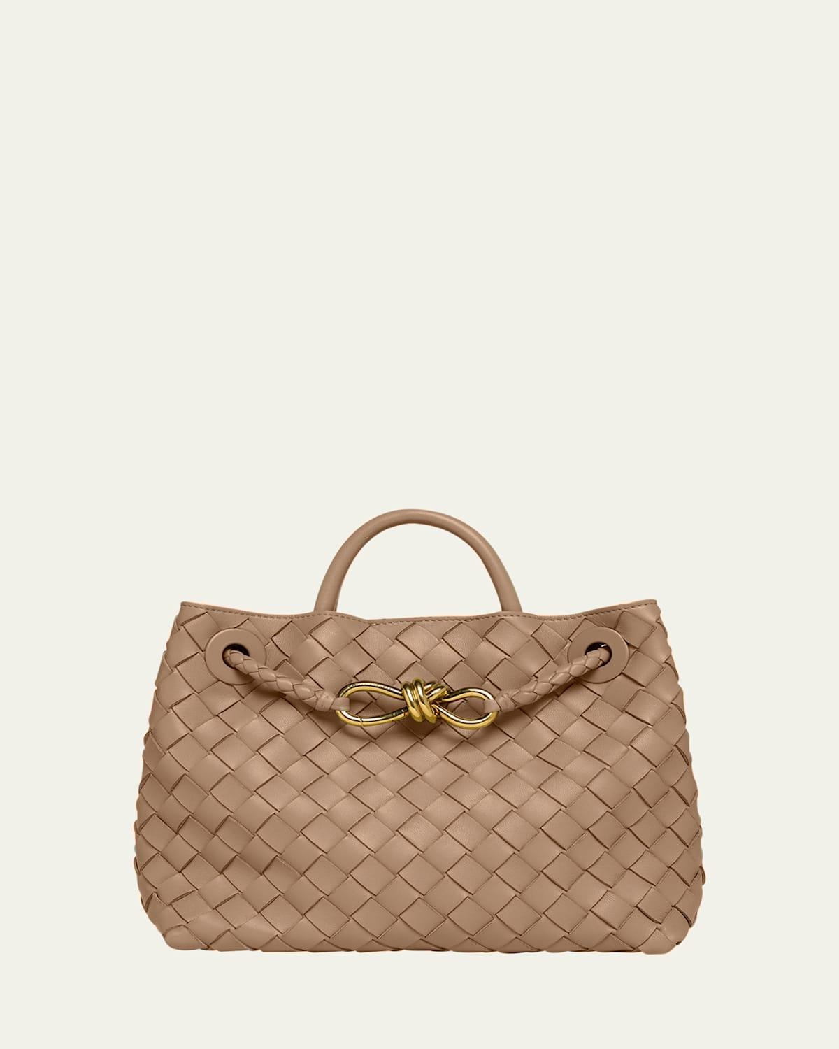 Womens Small Andiamo Intrecciato Leather Top-Handle Bag Product Image