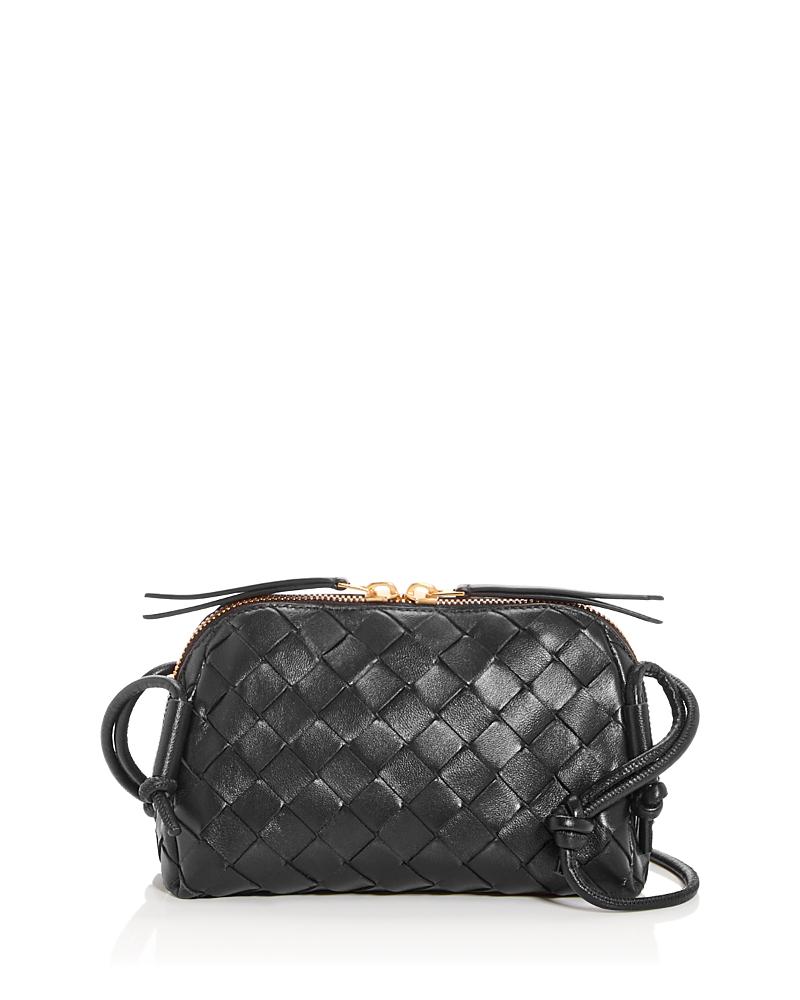 BOTTEGA VENETA Concert Mini Intrecciato Leather Pouch In Black Product Image
