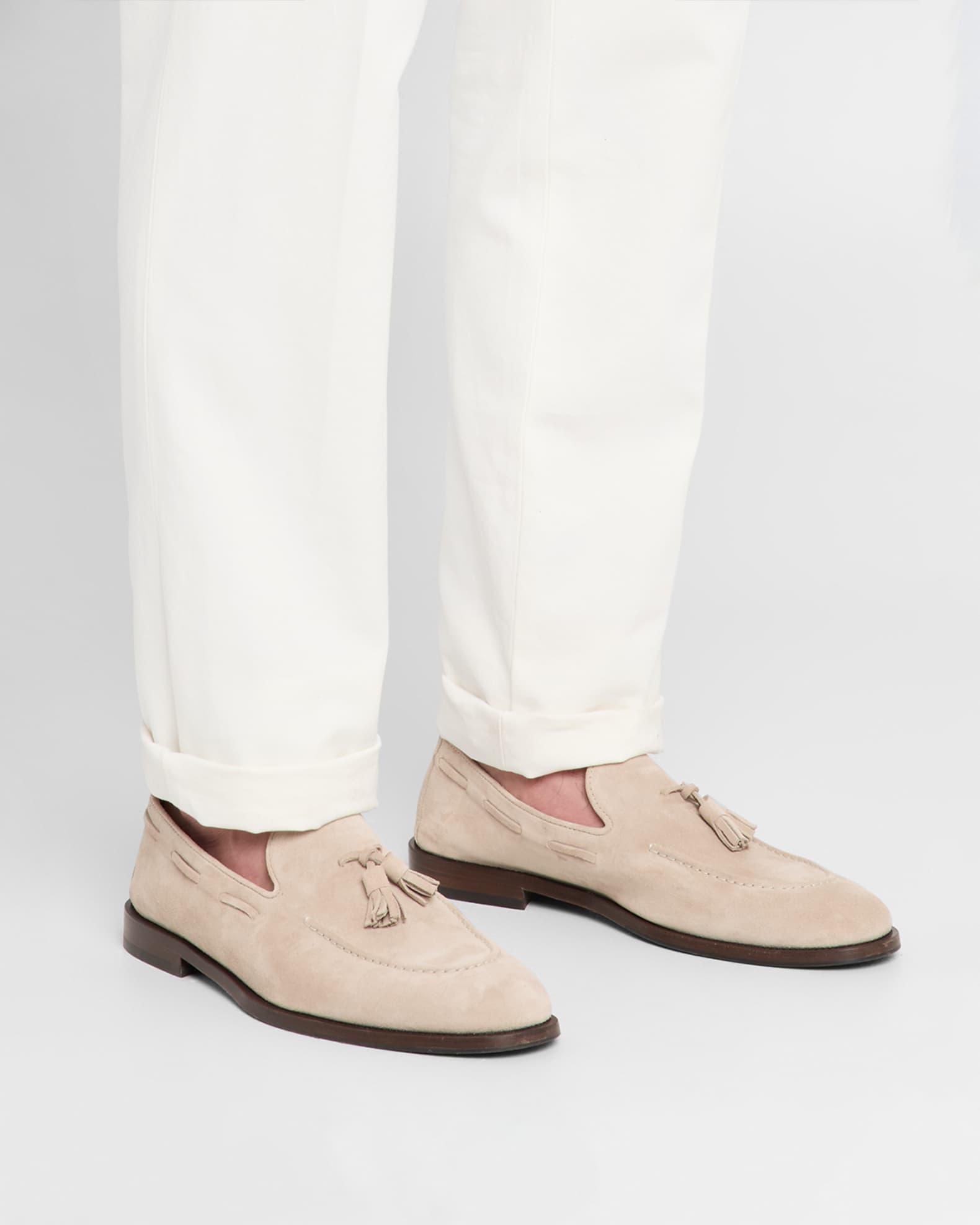 Men's Suede Flex-Sole Tassel Loafers Product Image