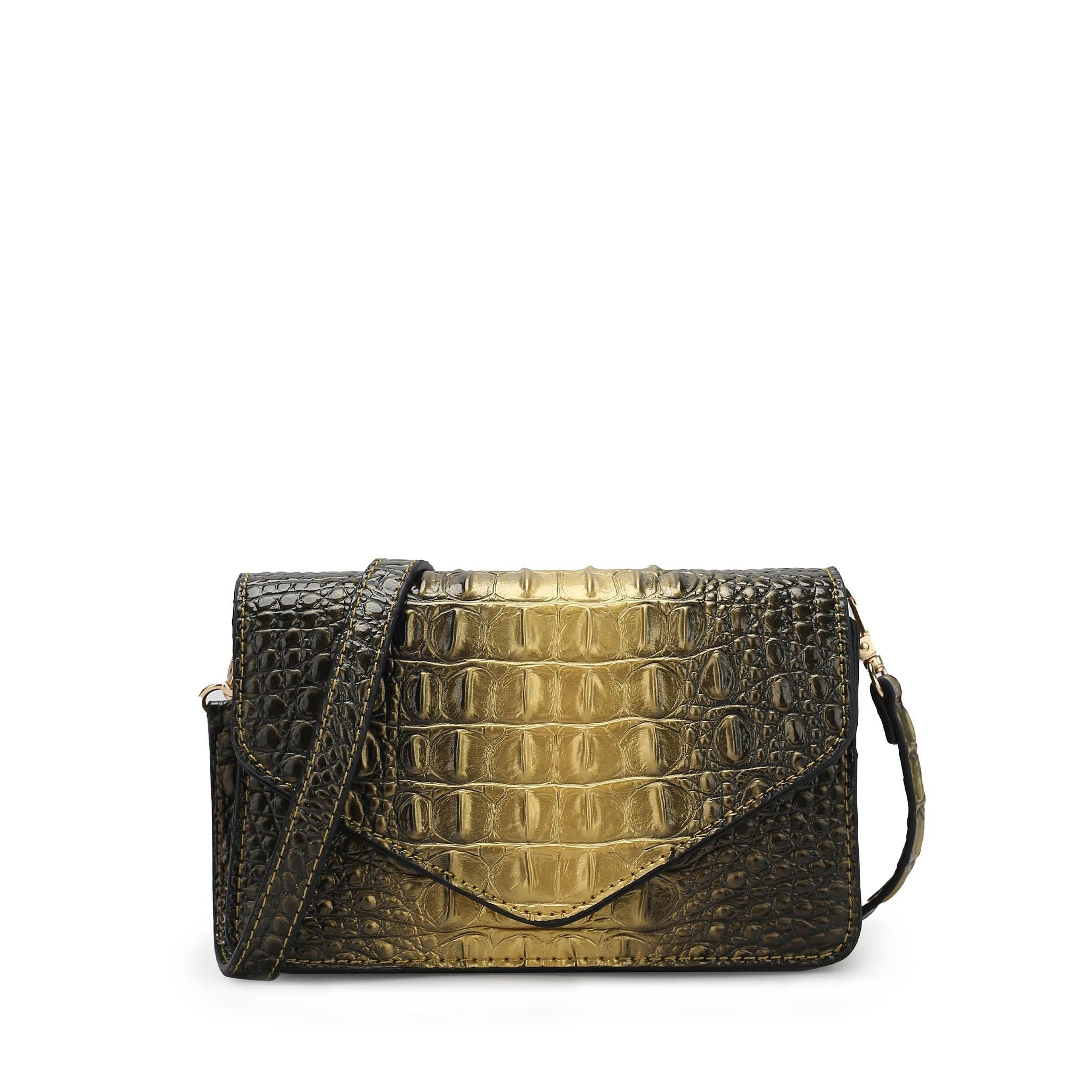 MKF Collection Women's Vanta Croc-Embossed Saddle Bag Female Product Image