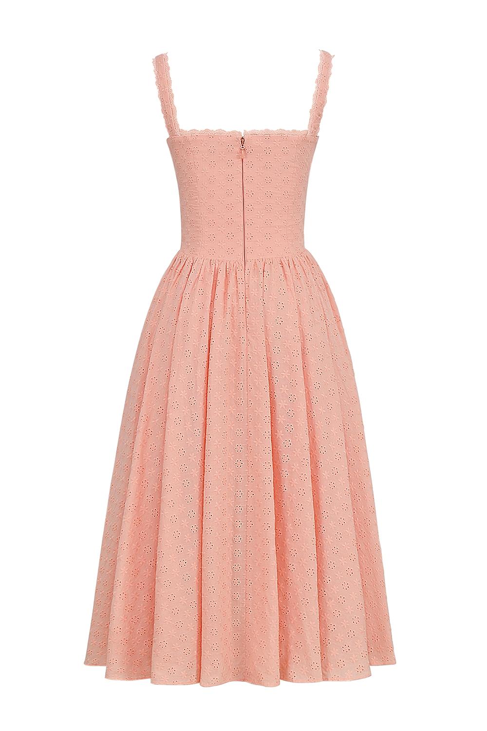 Adalyn  peach broderie anglais midi sundress Product Image