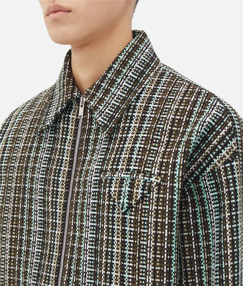 Men's Cotton Check Jacket in Black/brown/mint Product Image