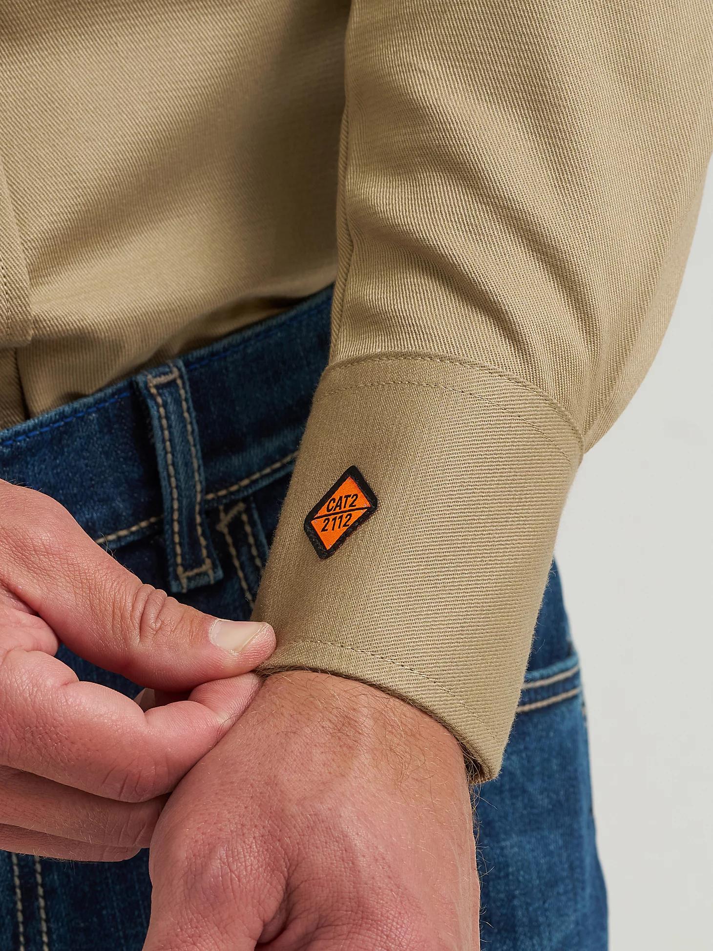 Wrangler® FR Flame-Resistant Long Sleeve Western Snap Solid Twill Work Shirt | Men's SHIRTS | Wrangler® Product Image