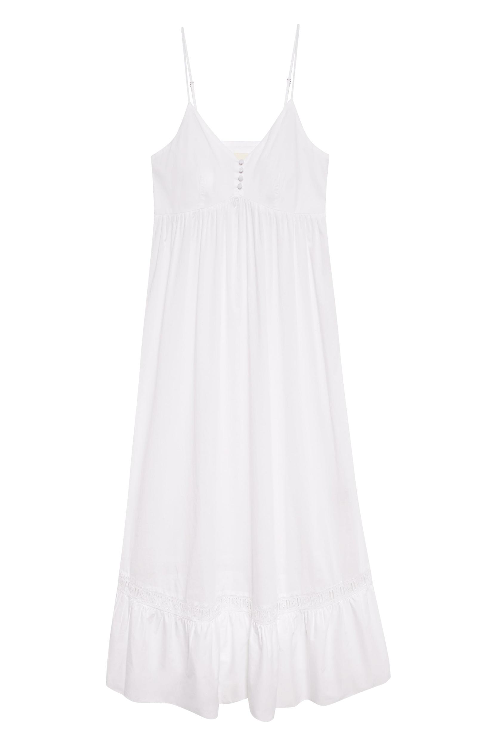 Airy Poplin Midi Dress  - White Product Image