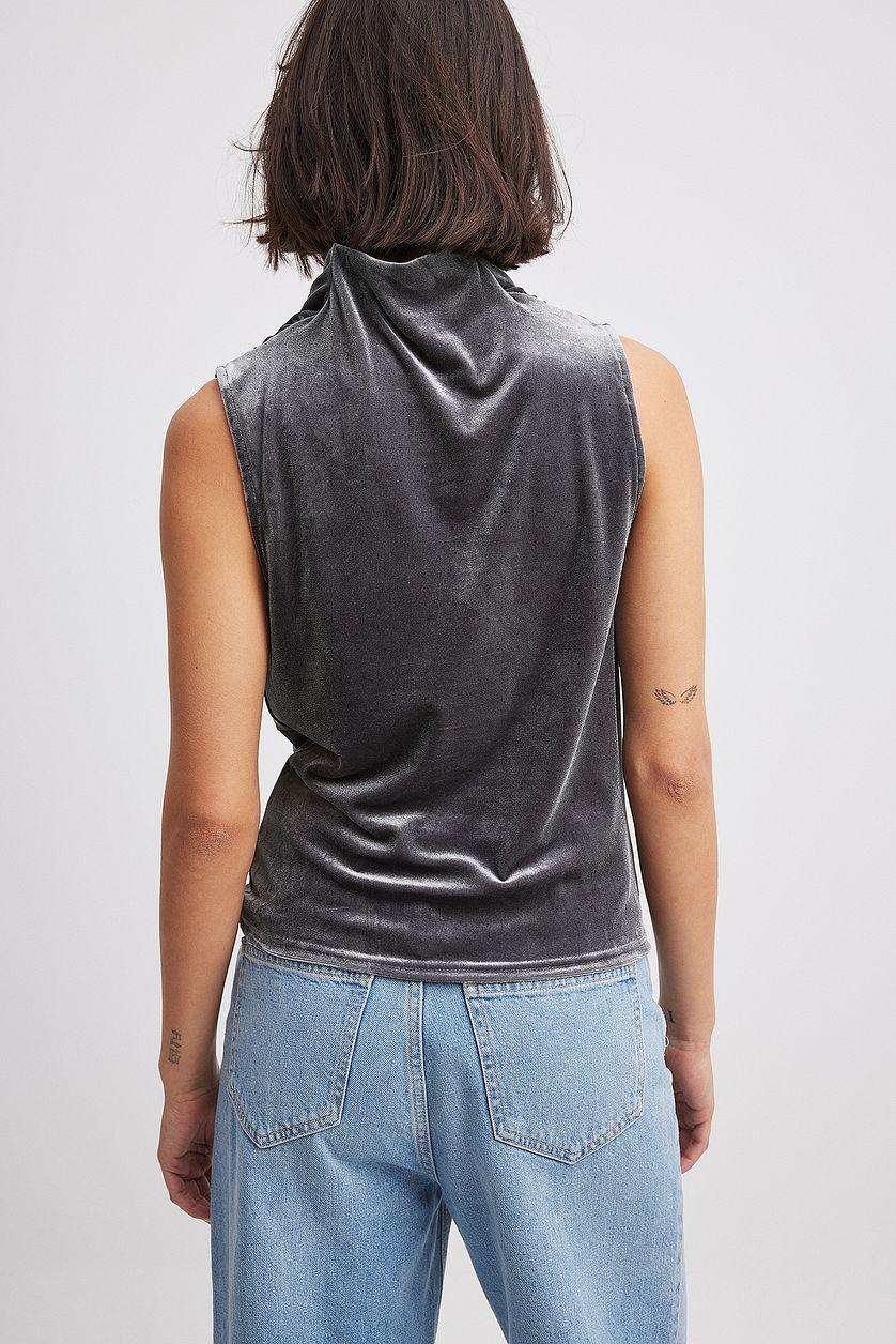 Funnel Neck Velvet Top Product Image