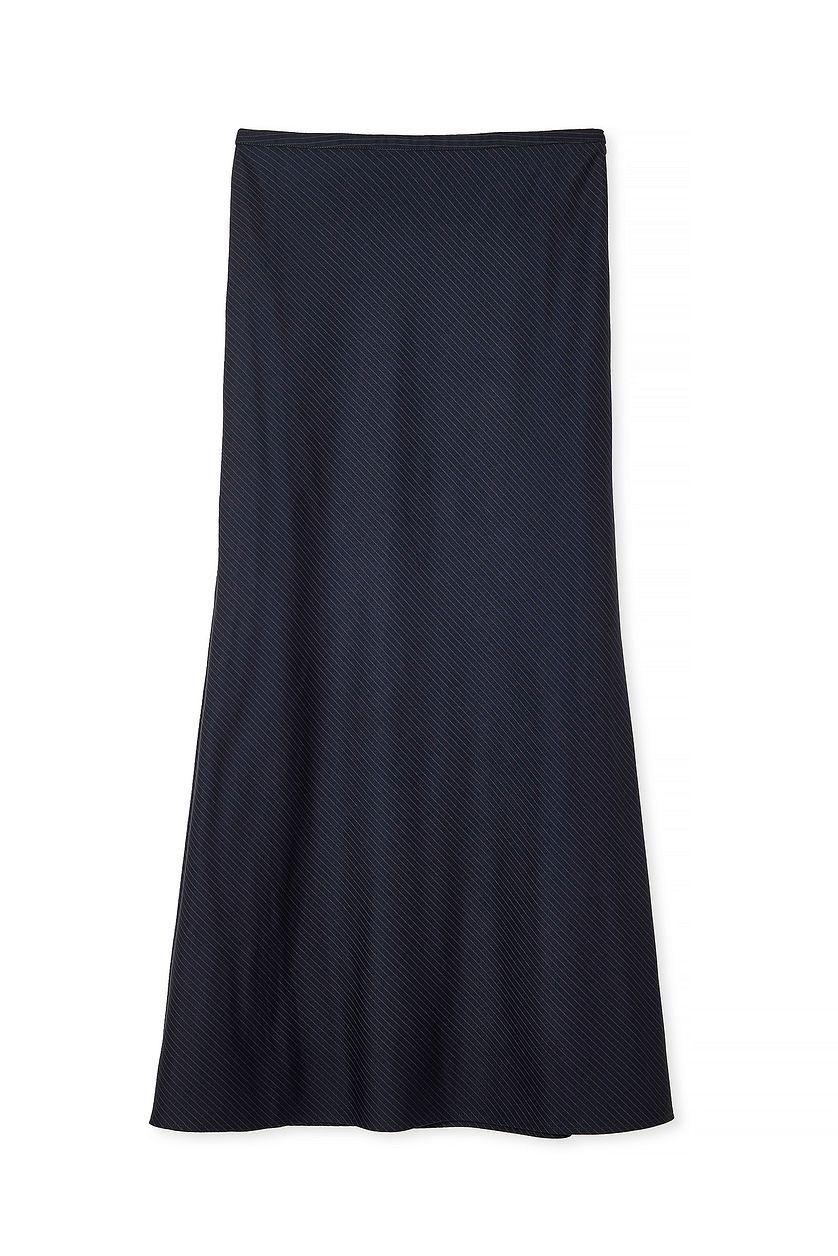 Pinstriped Woven Maxi Skirt Product Image