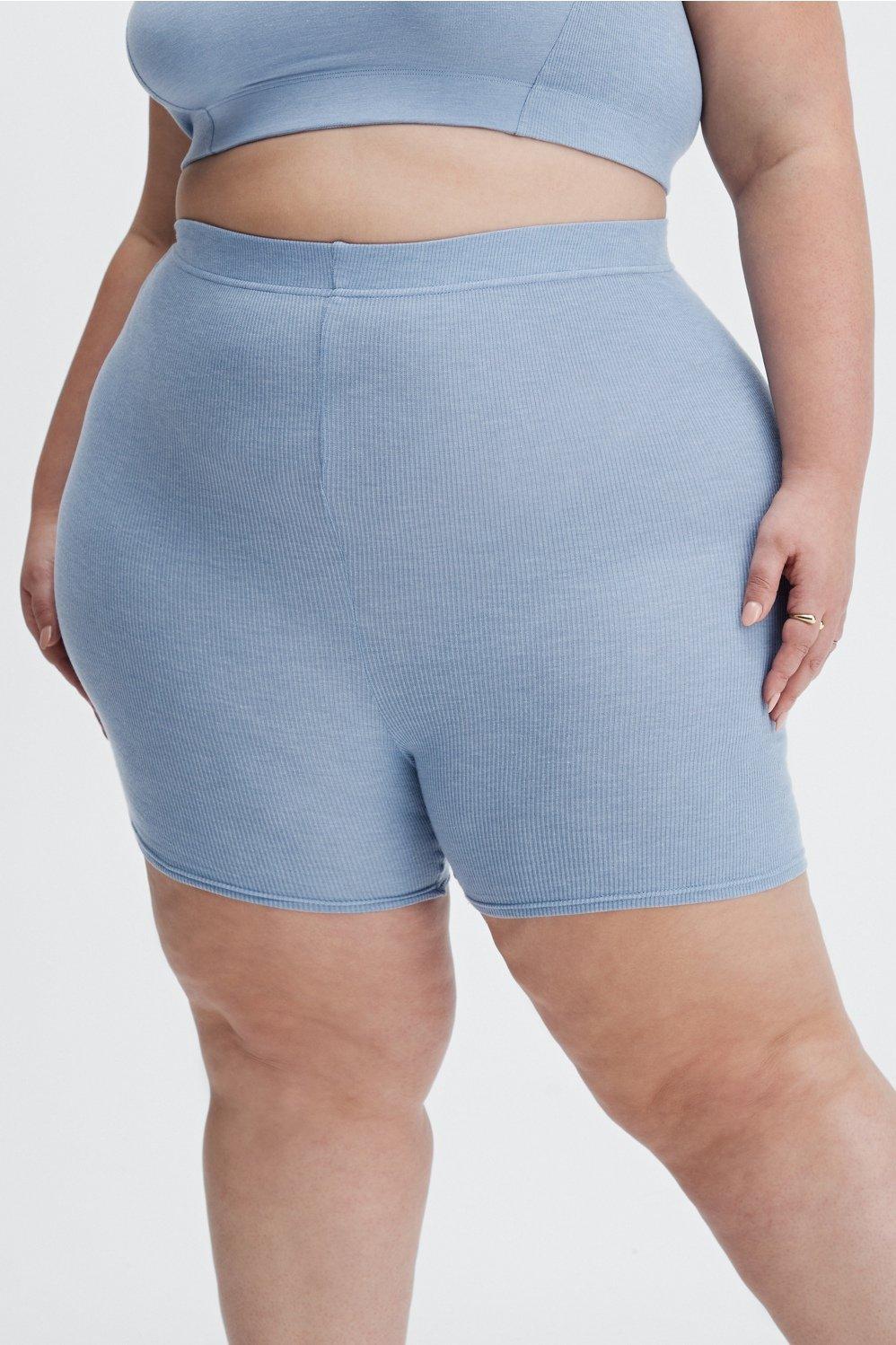 Fabletics RestoreKnit Slim Short Womens blue plus Size 4X Product Image
