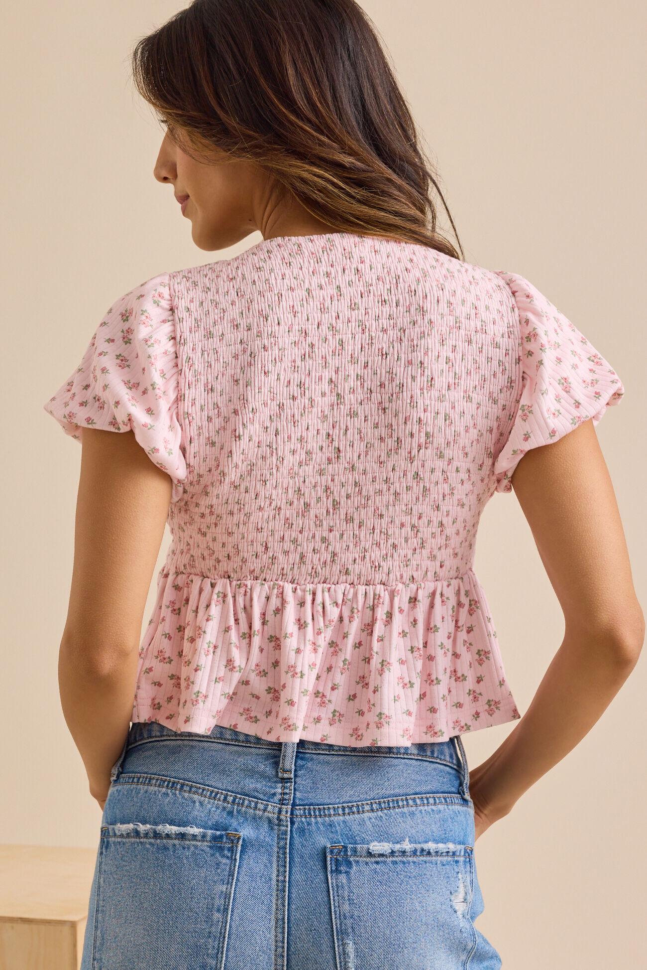 Cara Smocked Floral Top Product Image