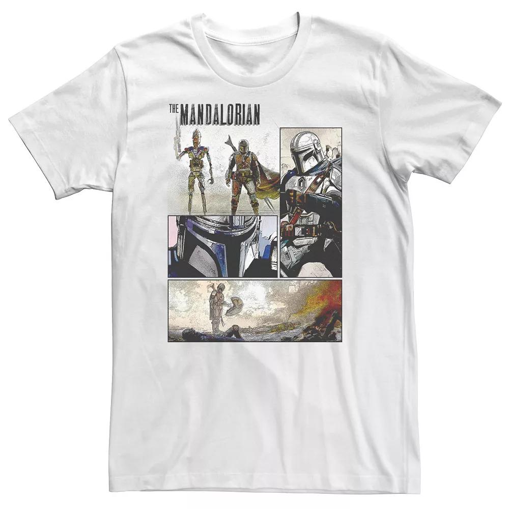 Big & Tall Star Wars Manalorian Comic Panel Tee, Men's, Size: XL Tall, White Product Image