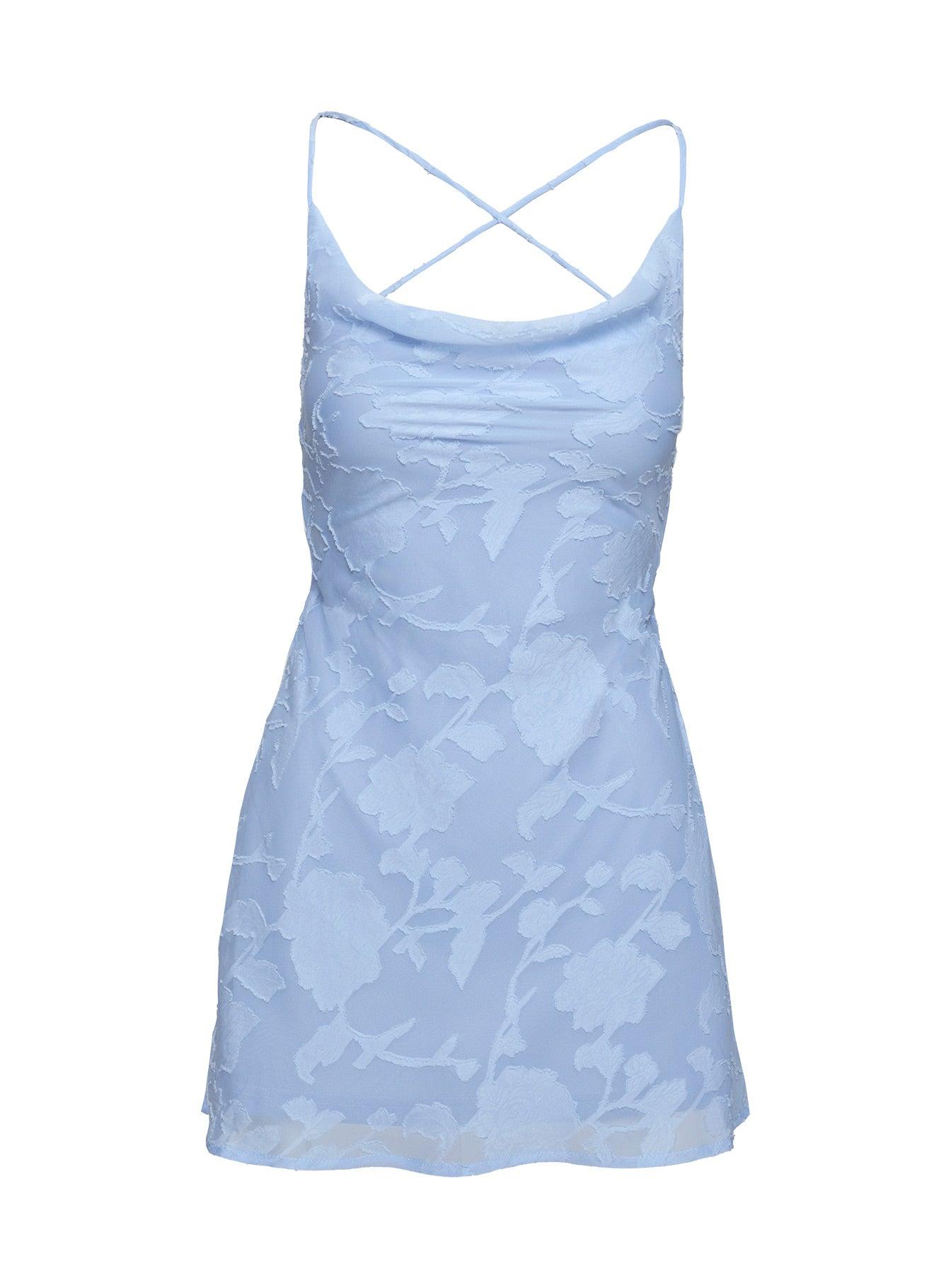 Celena Mini Dress Light Blue Burnout Tall Product Image