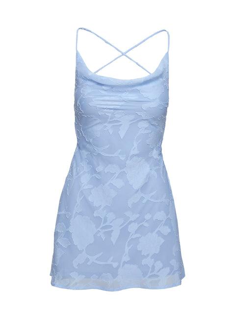 Celena Mini Dress Light Blue Burnout Tall Product Image