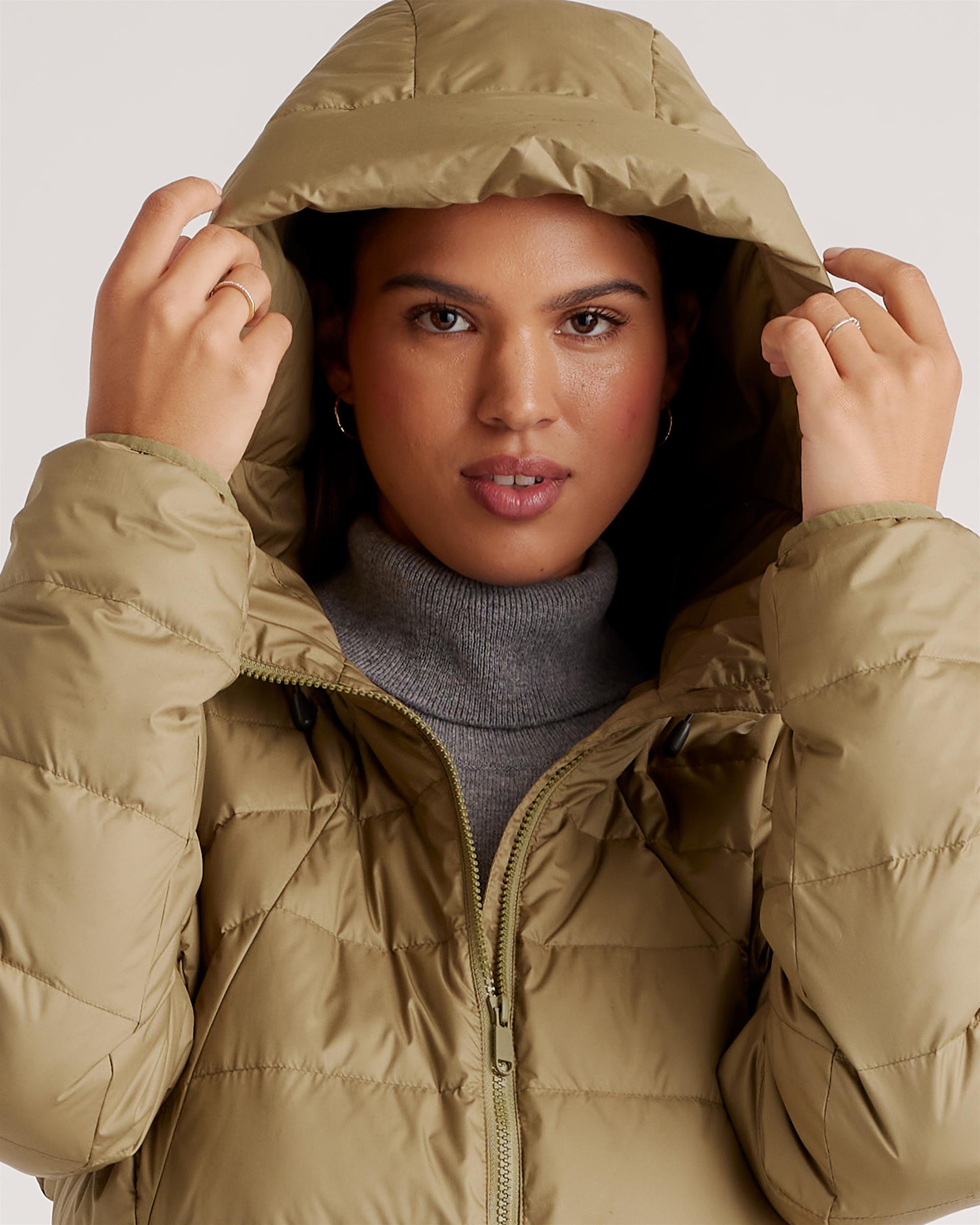 Quince | Women's Lightweight Down Packable Puffer Hooded Jacket Recycled Polyester Product Image