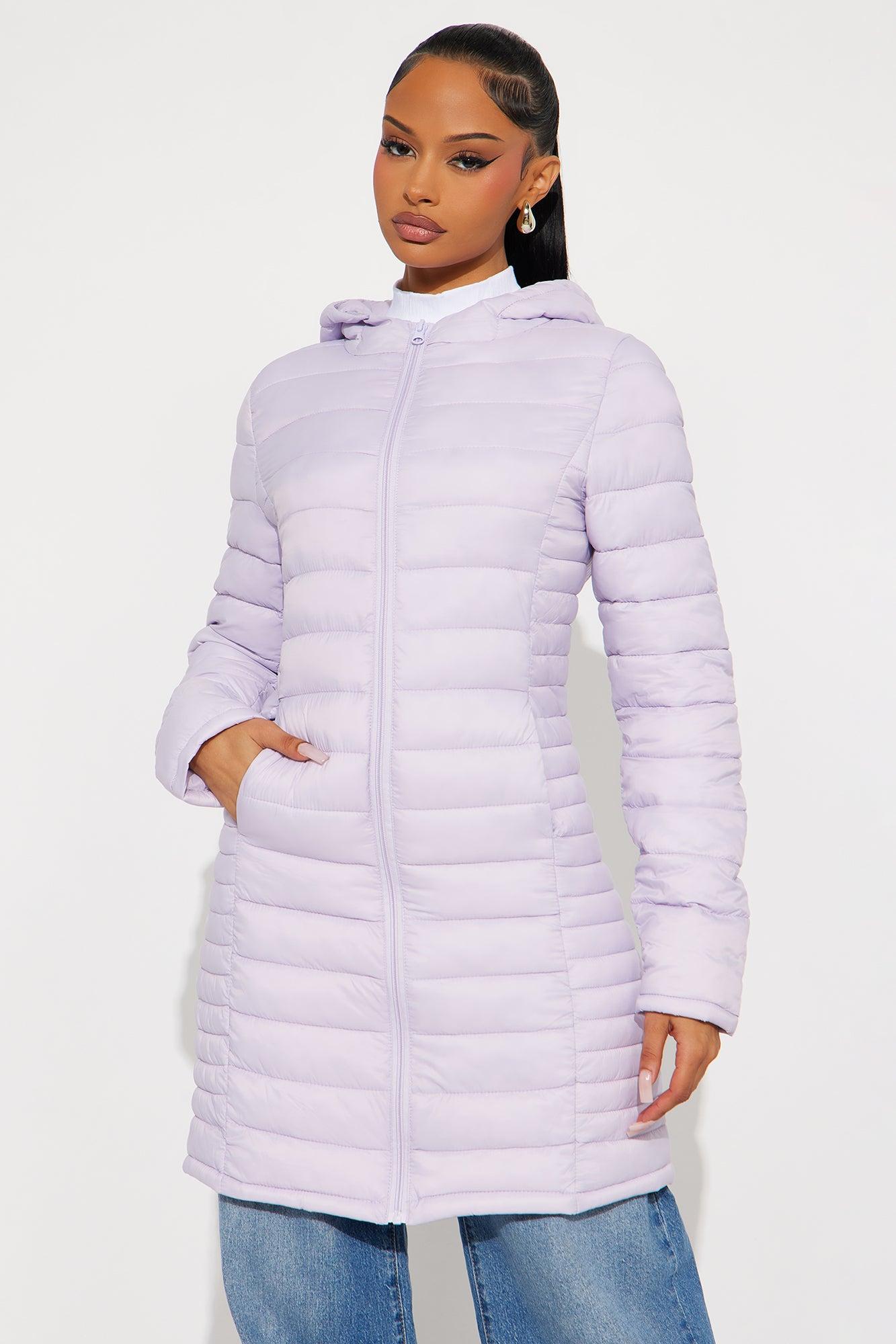 Padded Landing Puffer Coat - Lavender Female Product Image