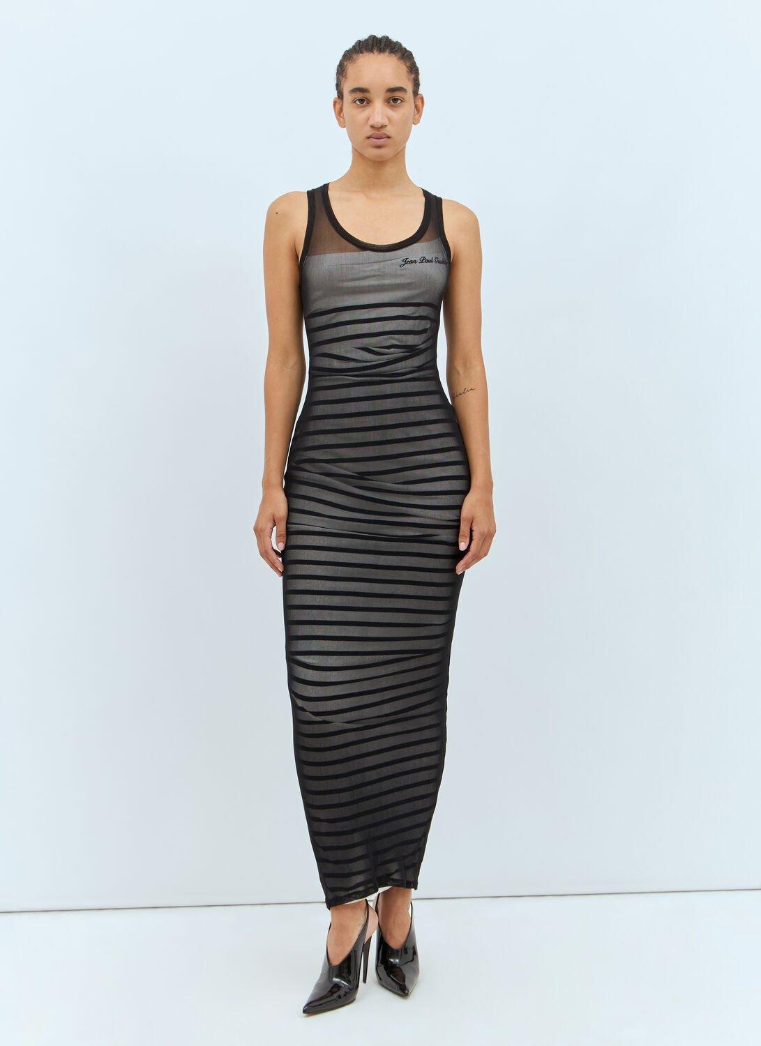 Black & Navy 'The Bi-Material Marinière' Maxi Dress Product Image