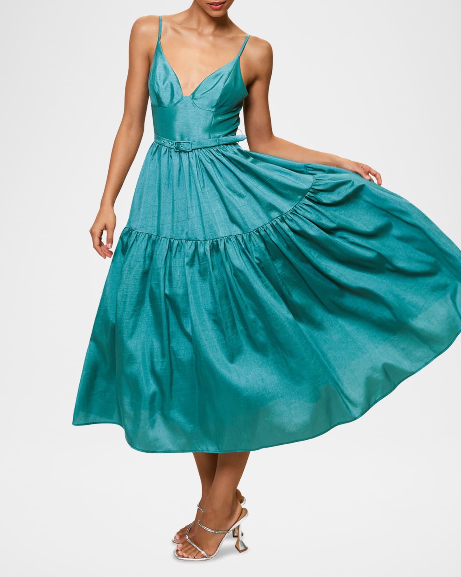 Atherton Belted Fit-&-Flare Midi Dress Product Image