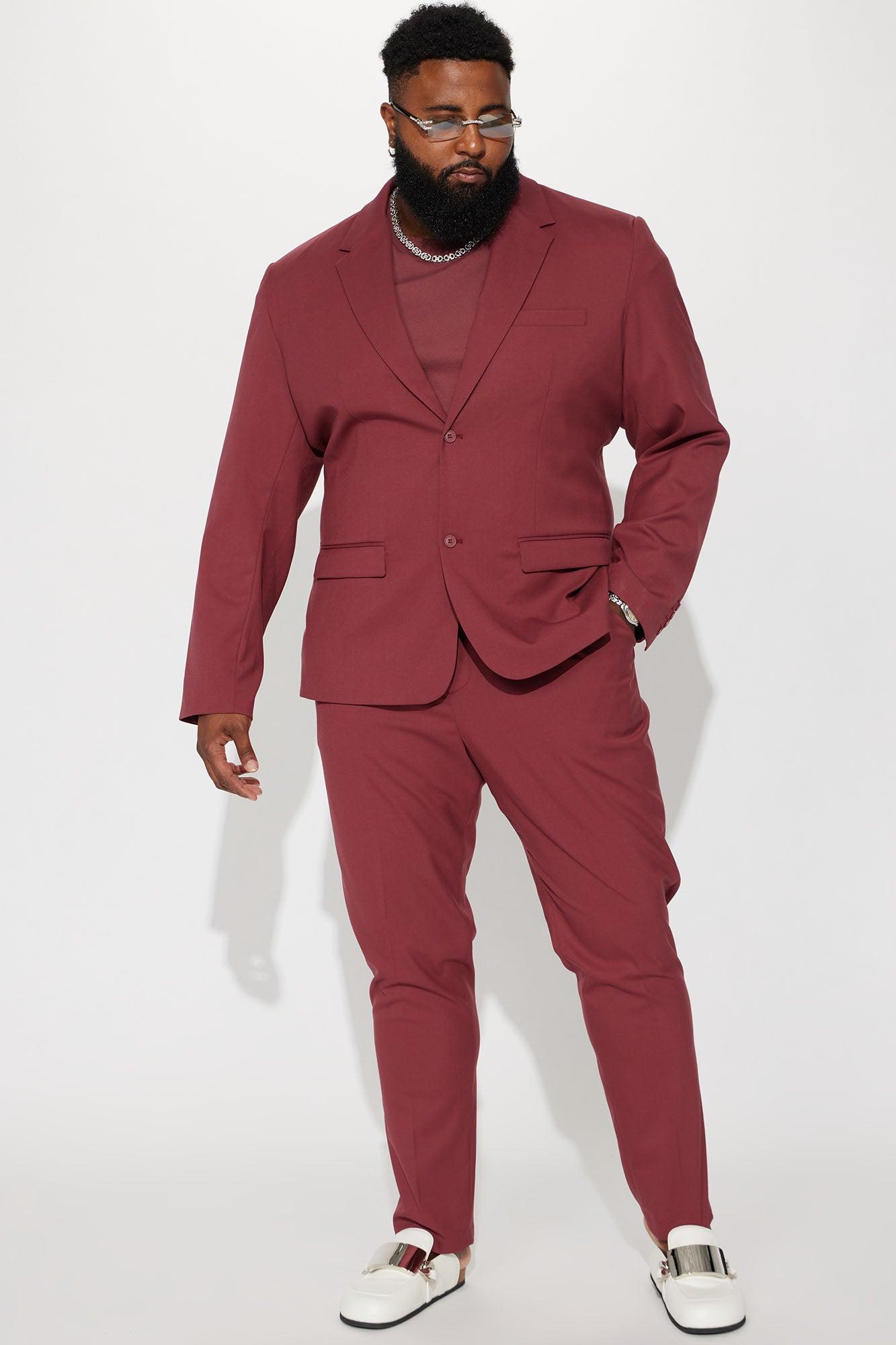 The Modern Stretch Suit Jacket - Burgundy Product Image