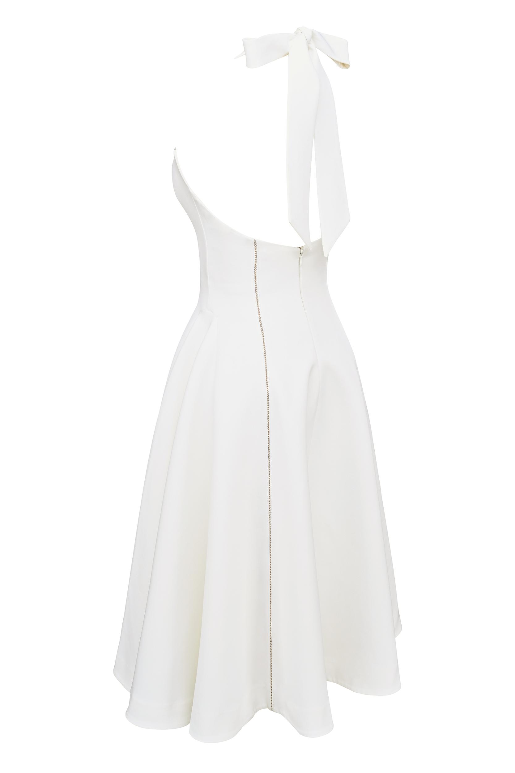 Loulou  ivory halter neck midi dress Product Image