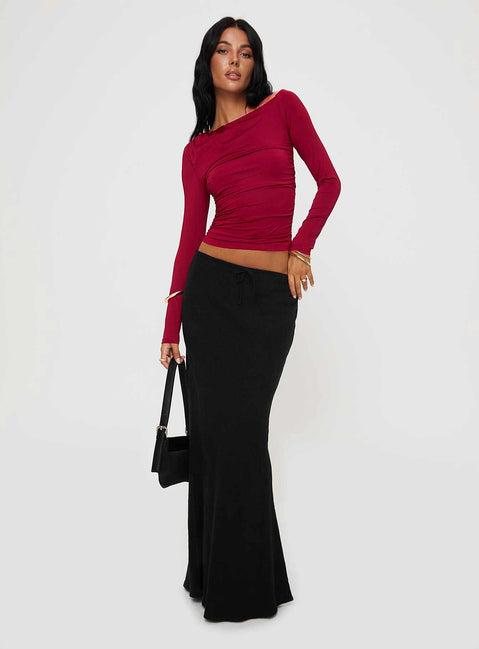 Spiller Off The Shoulder Top Burgundy Product Image
