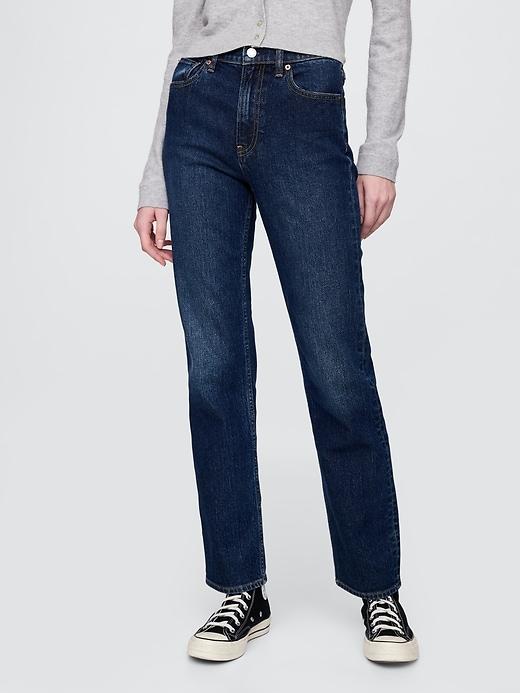 High Rise Studded &apos;90s Straight Jeans Product Image