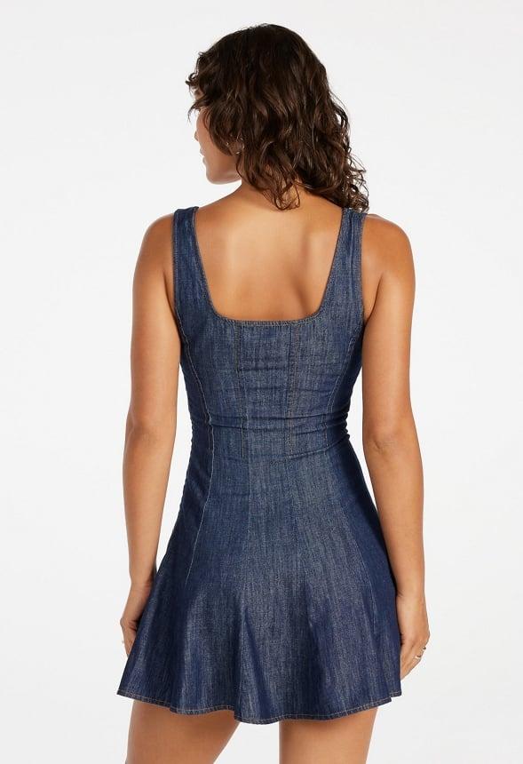 Square Neck Mini Seamed Dress Product Image