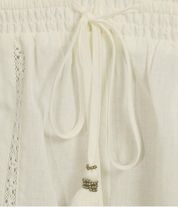 A Loves A Woven Lace High Rise Tassel Drawstring Coordinating Shorts Product Image