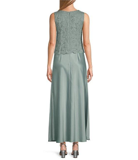 Alex Evenings Petite Size Scoop Neck 3/4 Sleeve Glitter Lace 2-Piece Jacket Dress Product Image