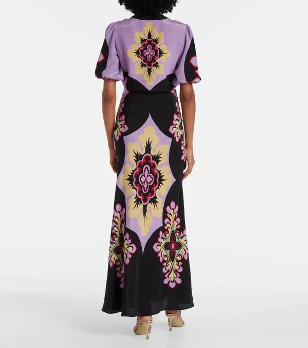 LA DOUBLEJ Marlene Silk Crepe De Chine Maxi Dress In Multi Product Image
