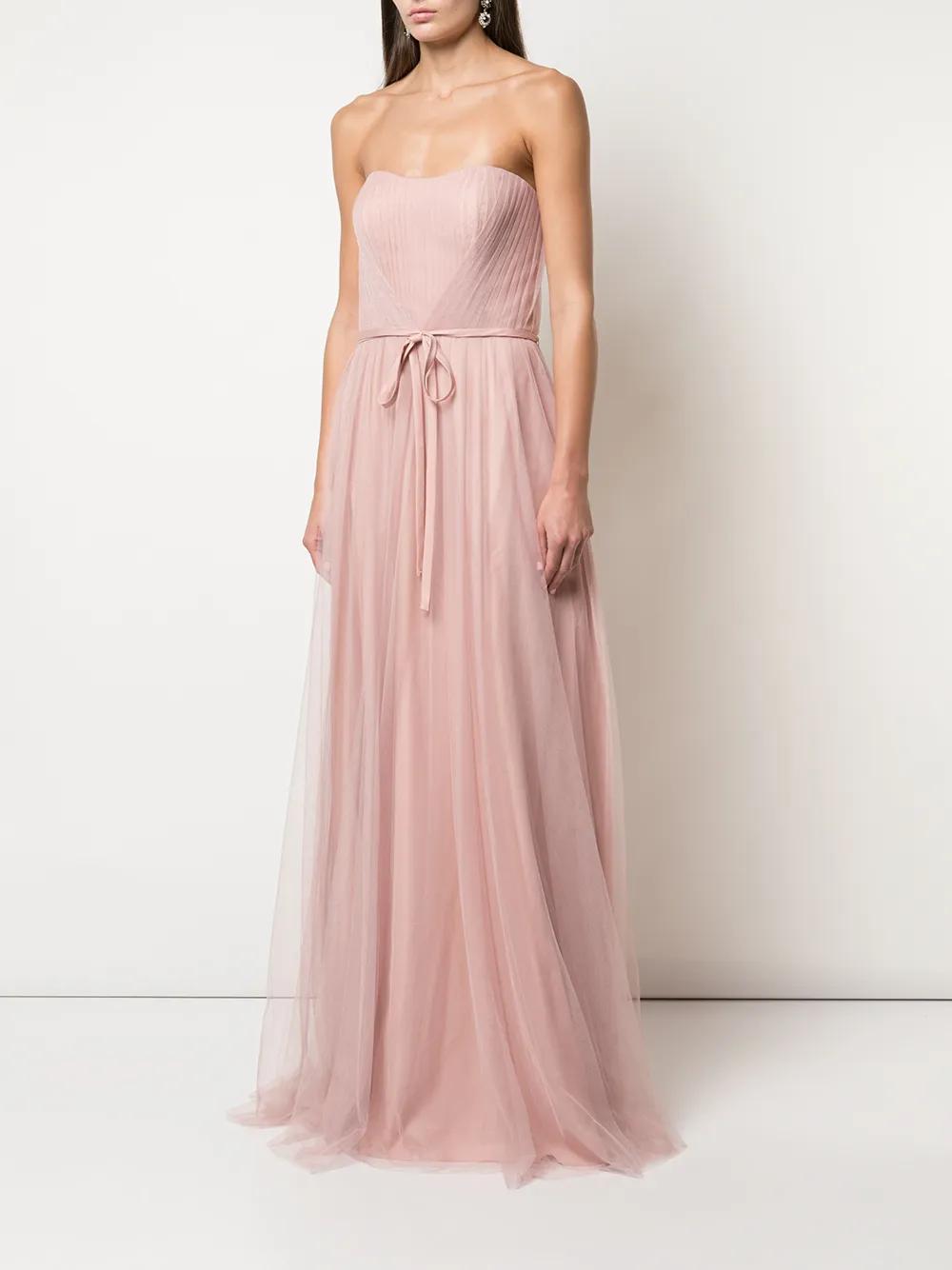 strapless tulle long bridesmaid gown Product Image
