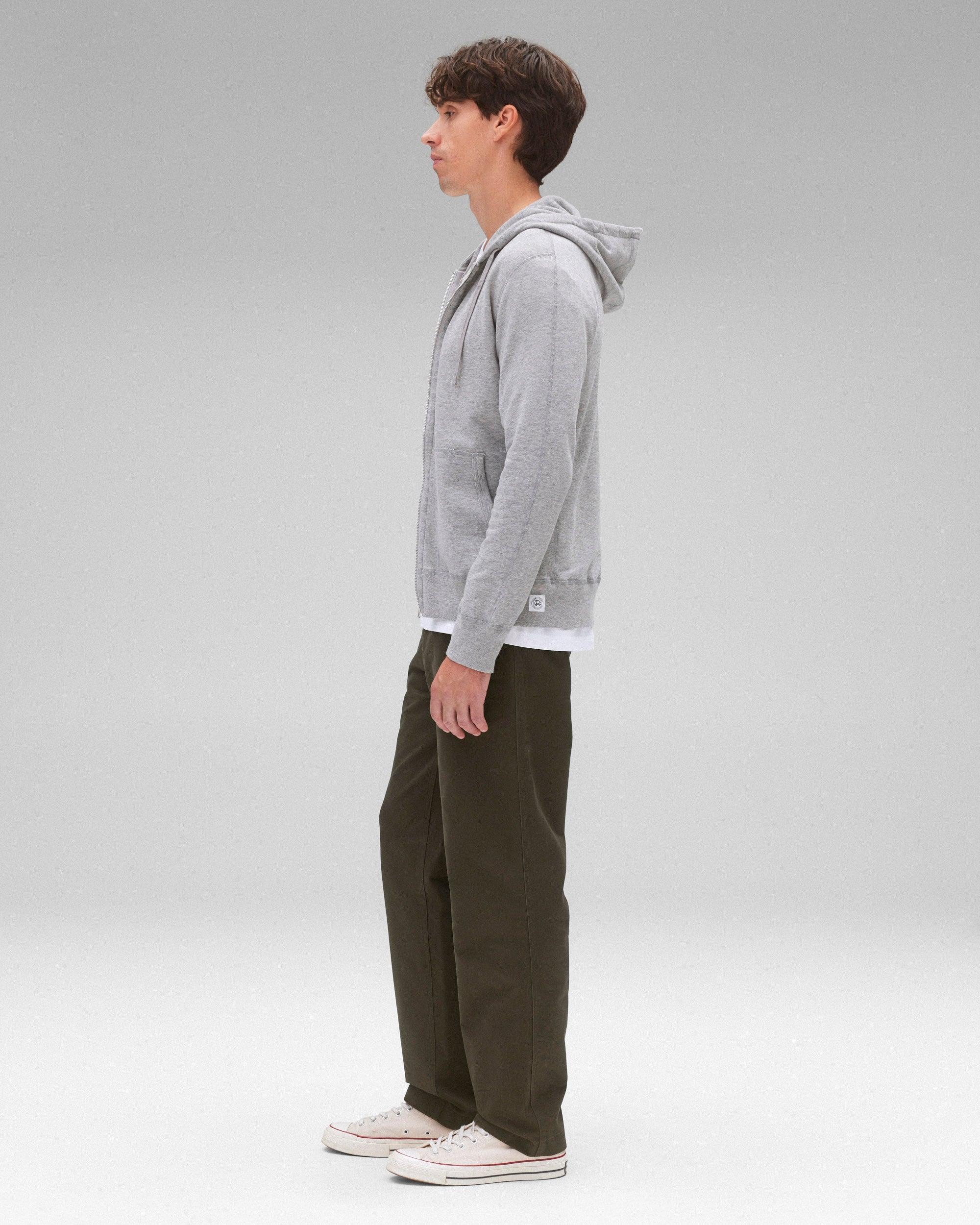 Lightweight Terry Slim Zip Hoodie - Vault Male Product Image