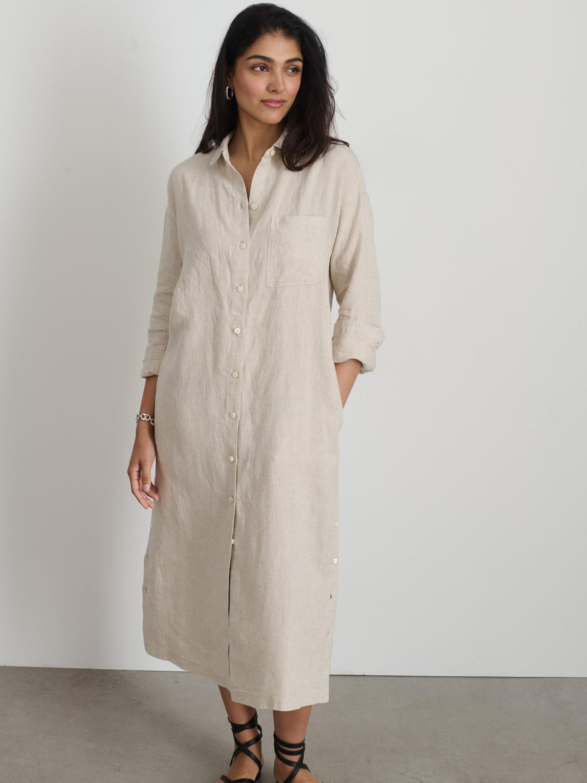 Kerry Shirtdress In Flax Linen Product Image